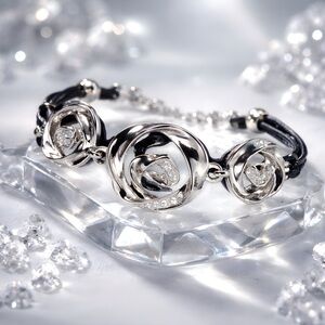 Twisted Metal Bracelet with Cubic Zirconia